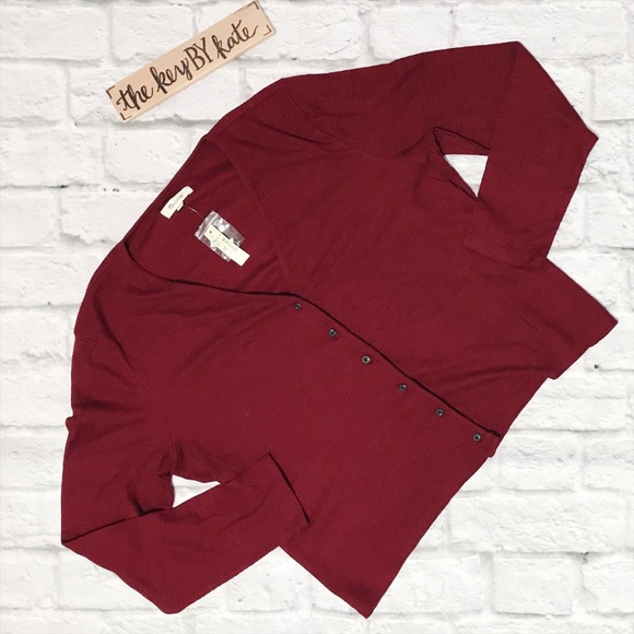 Madewell Sweaters - NWT Madewell Maroon Long Sleeve Cardigan Sweater